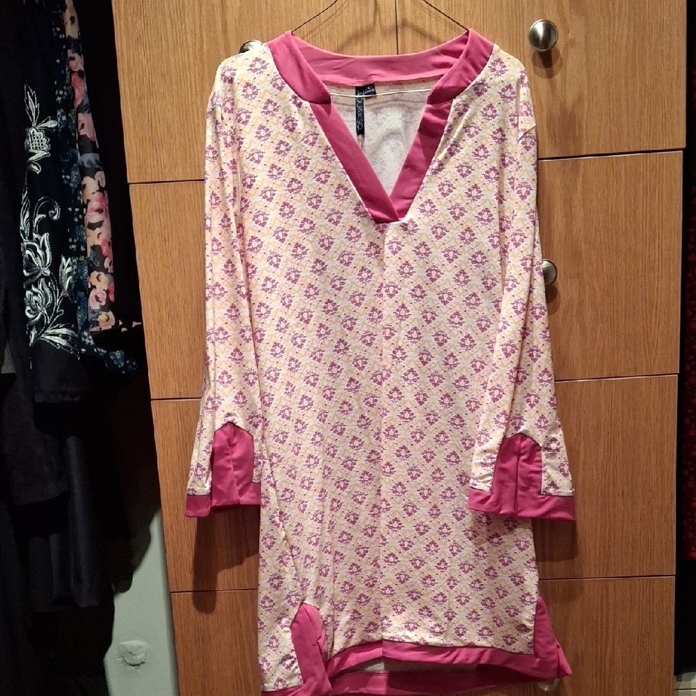 NWT-Aqua Et Sol Geomtric Cover-up Tunic- Large